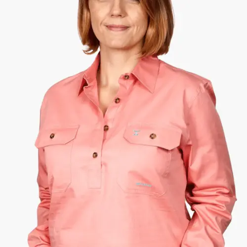 JCA Jahna Full Button Workshirt - Raspberry