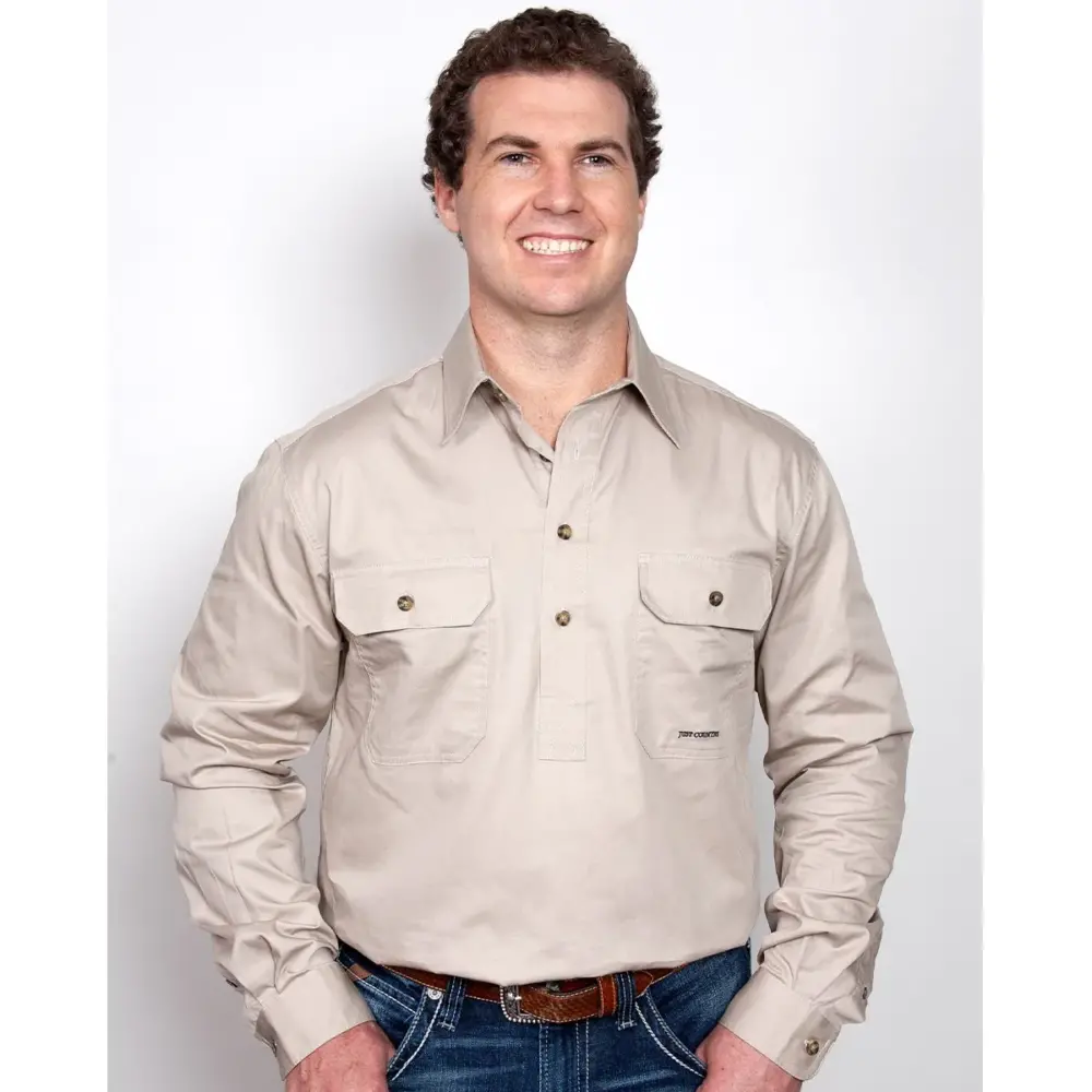 JCA Cameron Workshirt - Front - Stone
