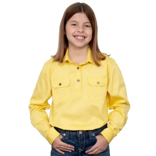 JCA Kenzie Half Button Workshirt - Butter