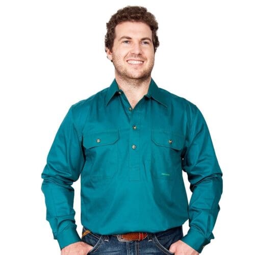 JCA Cameron Half Button Workshirt - Forrest