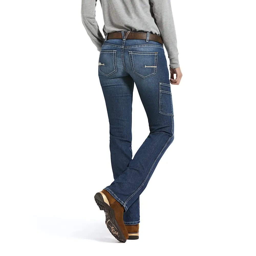 Ariat Women's Rebar Mid Rise Straight Leg Durastretch Riviter - Nightride - Back