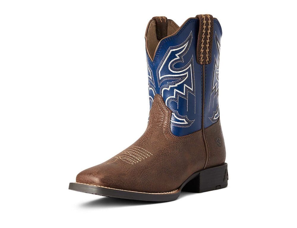 Ariat Kids Sorting Pen Boots - Adobe Chocolate/Navy - Left Side