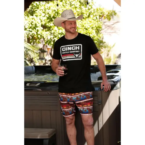 Cinch Mens Hawiiaan Print Swim Trunks