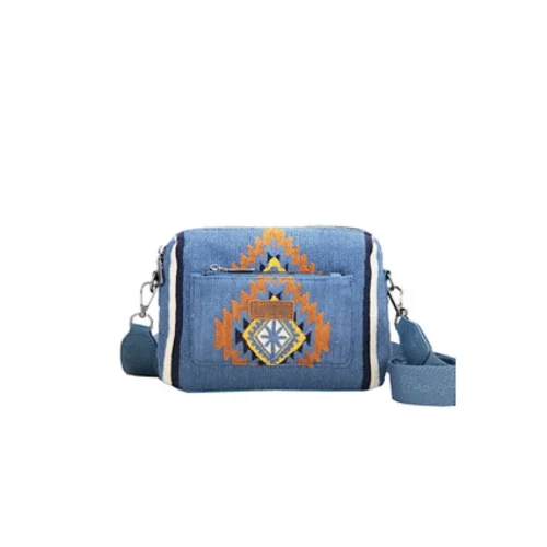 Wrangler Maya Aztec Crossbody Bag - Blue