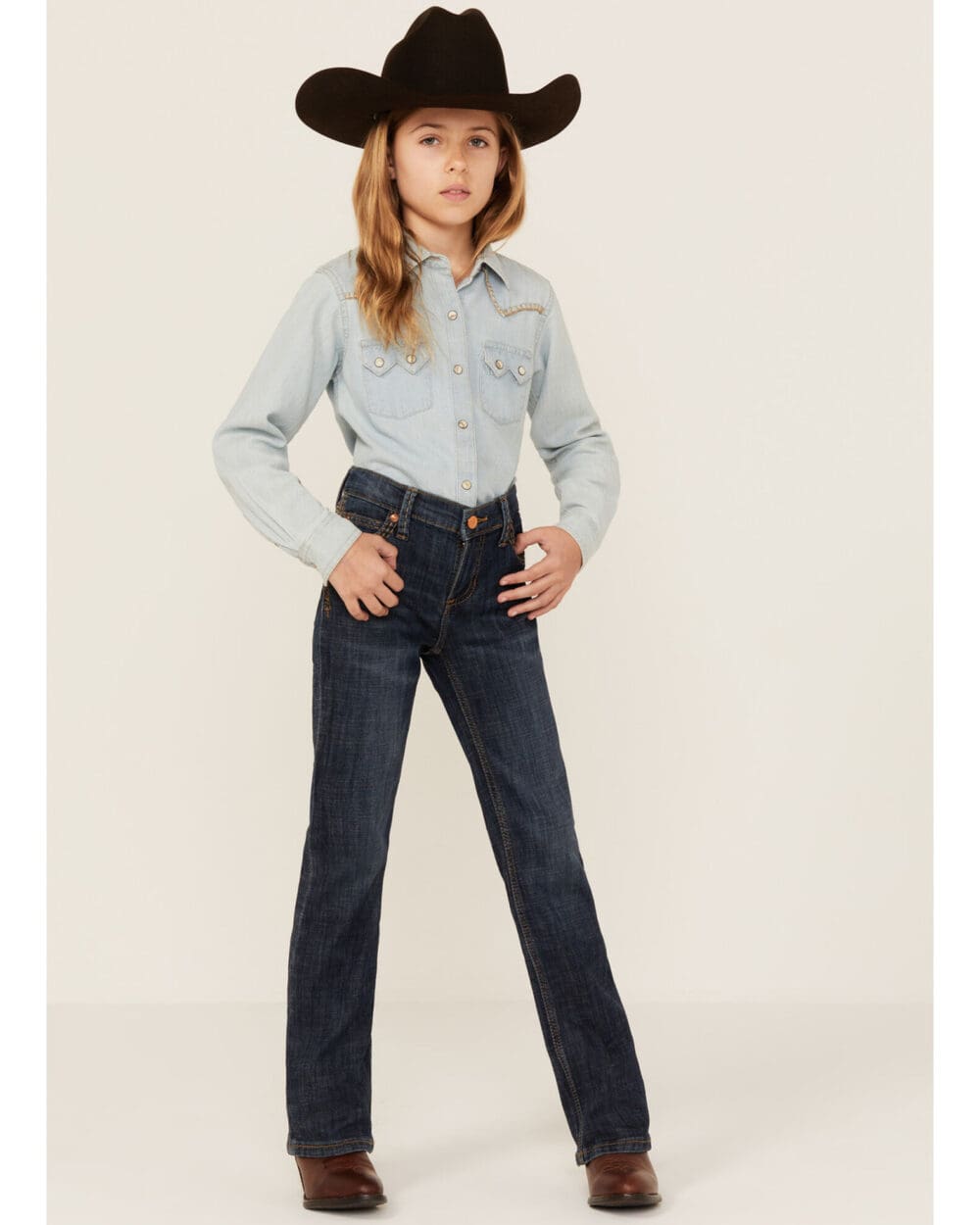 Wrangler Girls Denver Med Bootcut Jeans - Front